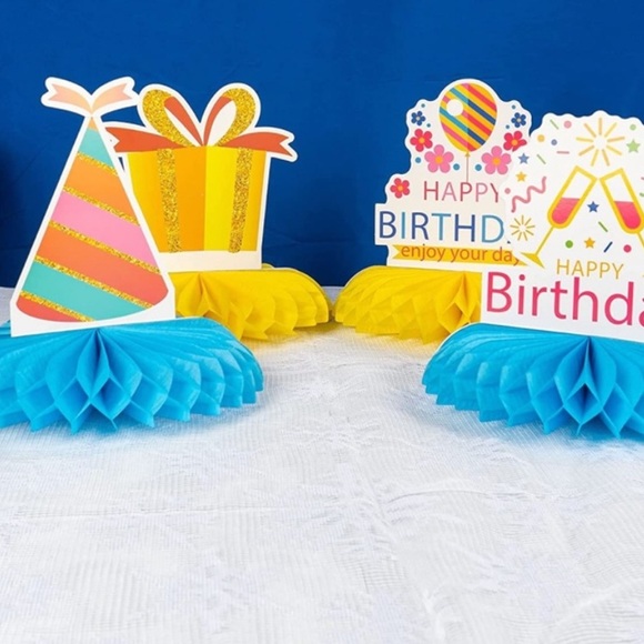 5for$10 Gender Reveal Party 7Pcs Honeycomb Centerpieces, table toppers Boy Girl - Picture 3 of 4